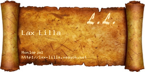 Lax Lilla névjegykártya